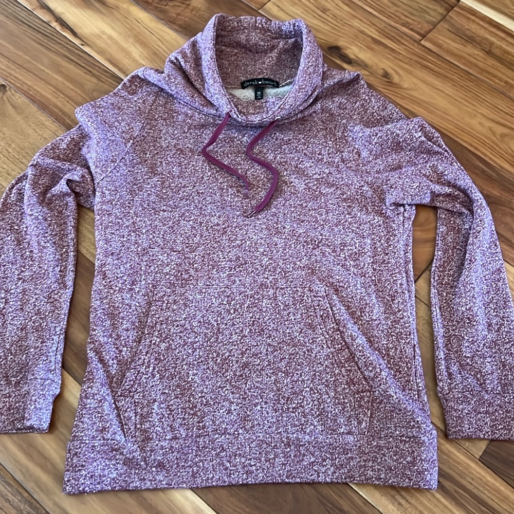 Derek Heart Long Sleeve Pullover Cowl Neck Top